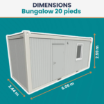 Container bureau 20 pieds neuf blanc – isolé et équipé – Image 3